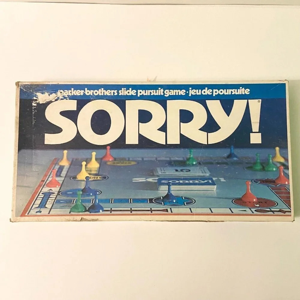 Vintage 1972 Sorry Board Game Parker Brothers Complete